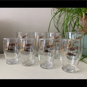 Vintage golden wheat drinkware set of 8 (4 water, 4 juice)